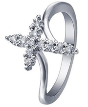 BAGUE CROIX STRASS